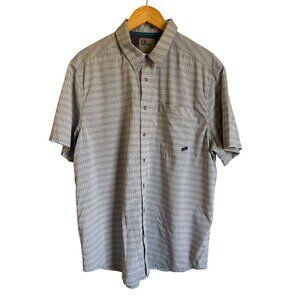 5.11 Tactical Size Large Gray Plaid Snap Front Short Sleeve Shirt